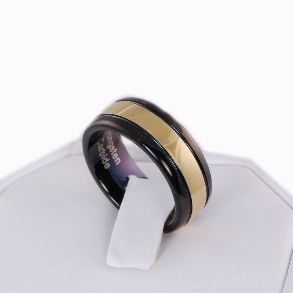 8mm 2 Tone Tungsten Mens Wedding Band Ring sz 13 - Picture 2 of 3